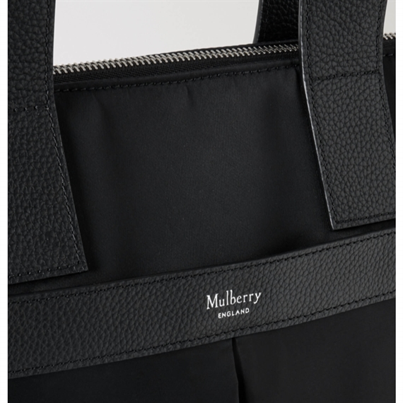 Mulberry Nylon Zipped Tote Black